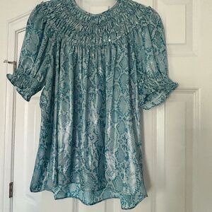 Blue Snake Print Women's Top by Current Air